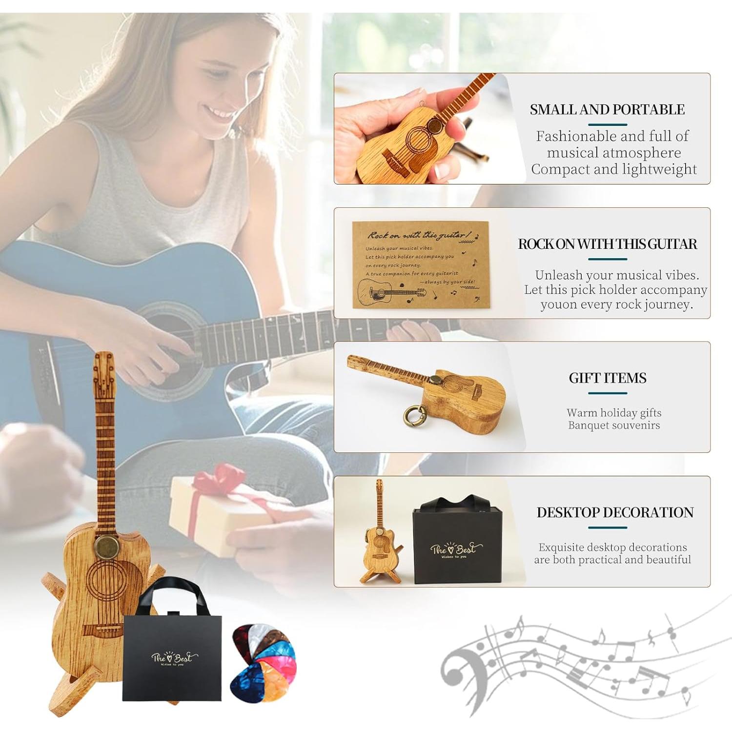 Soporte de Pua de Guitarra de Madera con 9 Puas - ZX-JTH-001