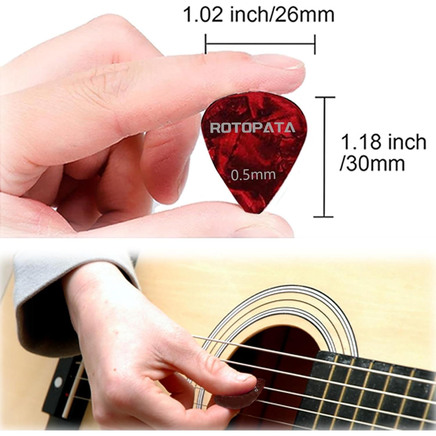 Soporte para Púas de Guitarra ROTOPATA con 30 Púas de 0.5 a 1.2mm