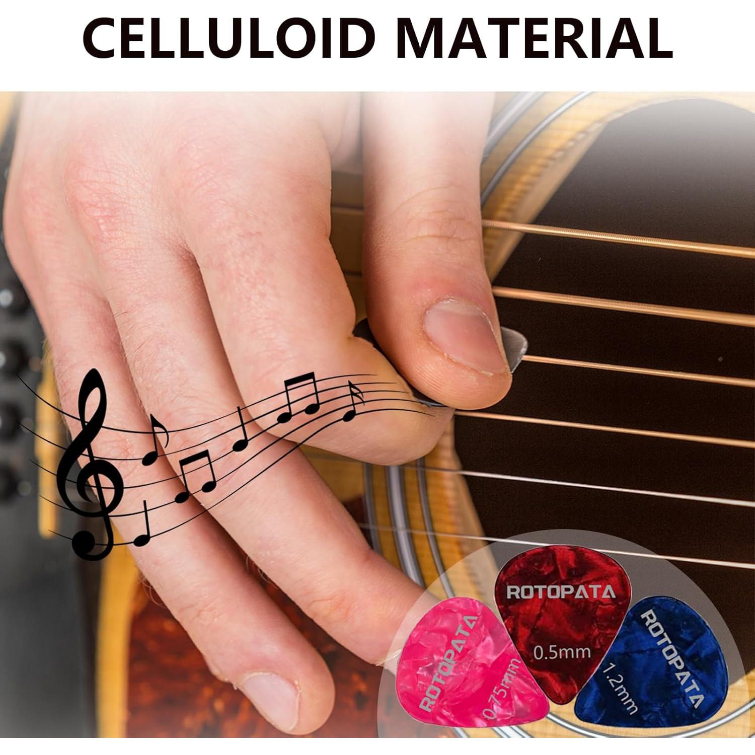 Soporte para Púas de Guitarra ROTOPATA con 30 Púas de 0.5 a 1.2mm