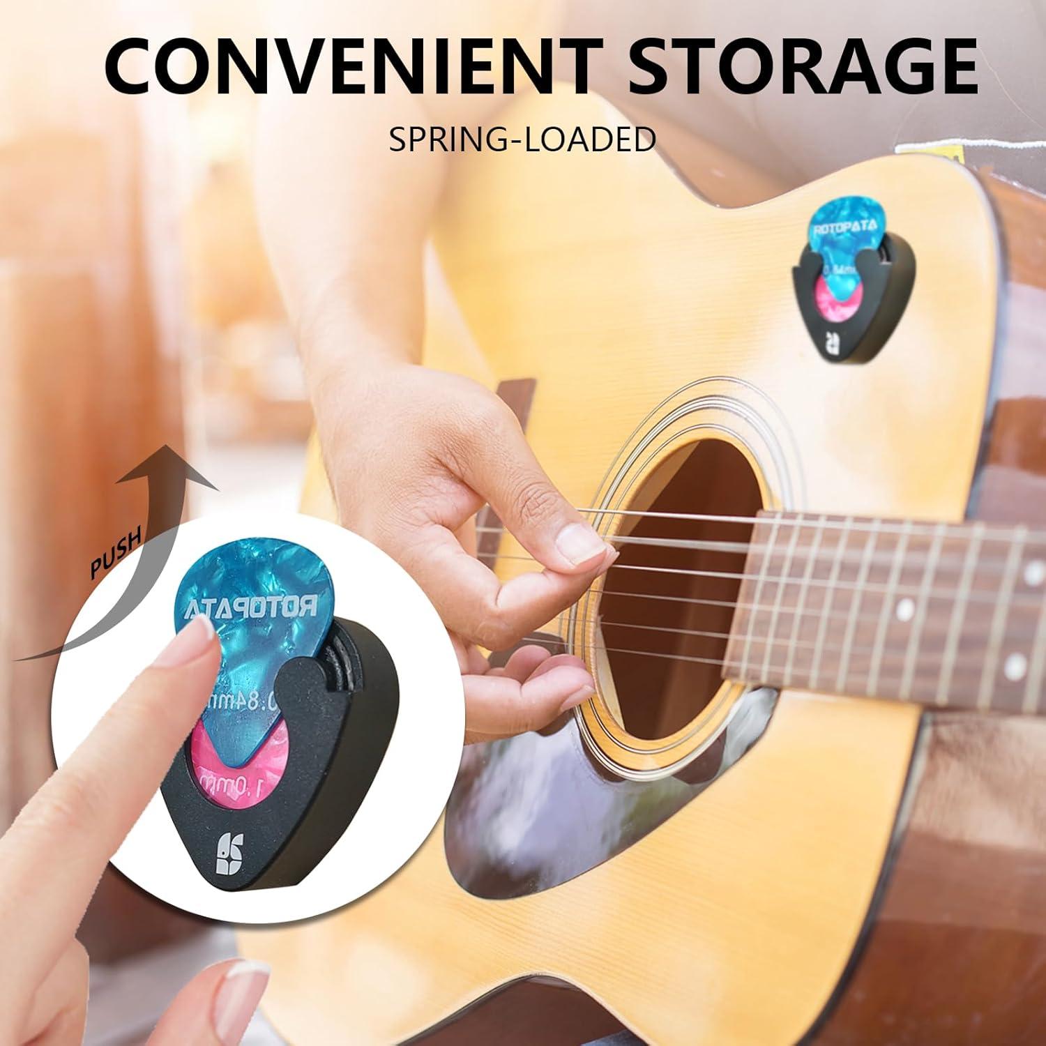 Soporte para Púas de Guitarra ROTOPATA con 30 Púas de 0.5 a 1.2mm