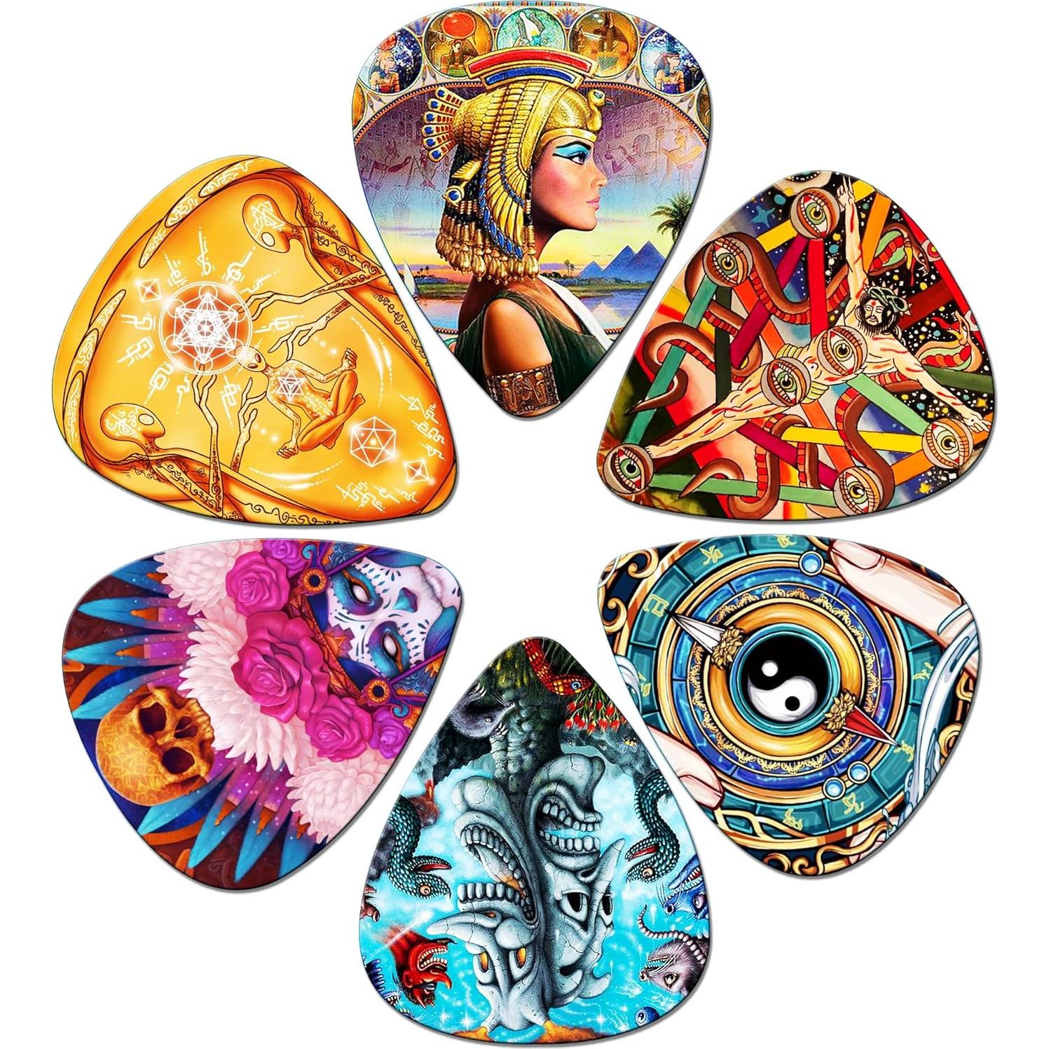 Paquete de 12 Púas de Guitarra Medianas Celuloide Mezcla-6