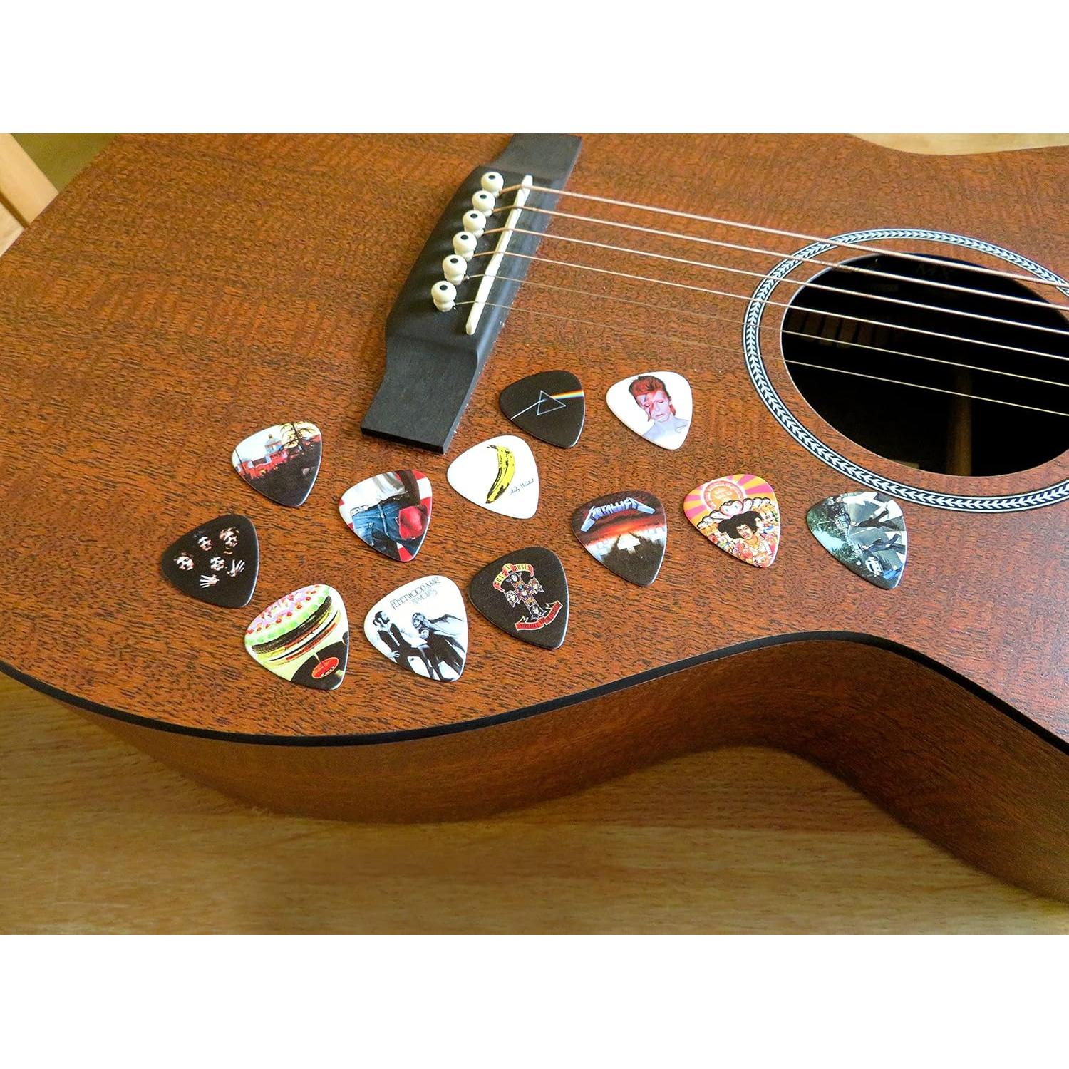 Set de 12 Púas de Guitarra Clásicas con Bolsa - 0.46 a 1.2 mm