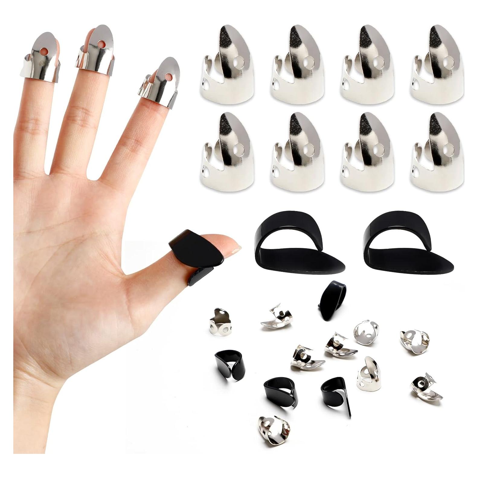 Juego de 12 Púas de Acero Inoxidable y Plástico para Guitarra