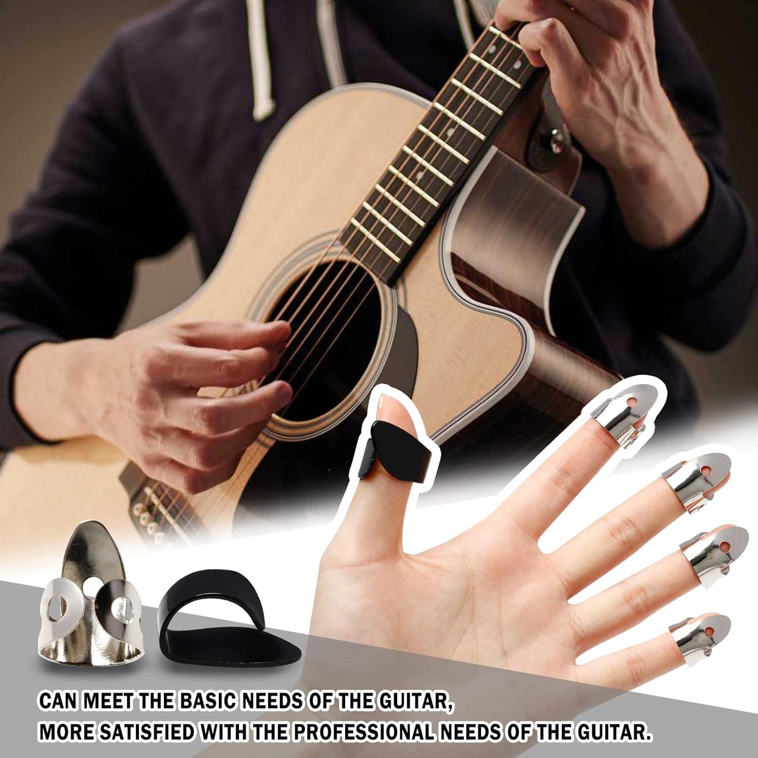 Juego de 12 Púas de Acero Inoxidable y Plástico para Guitarra