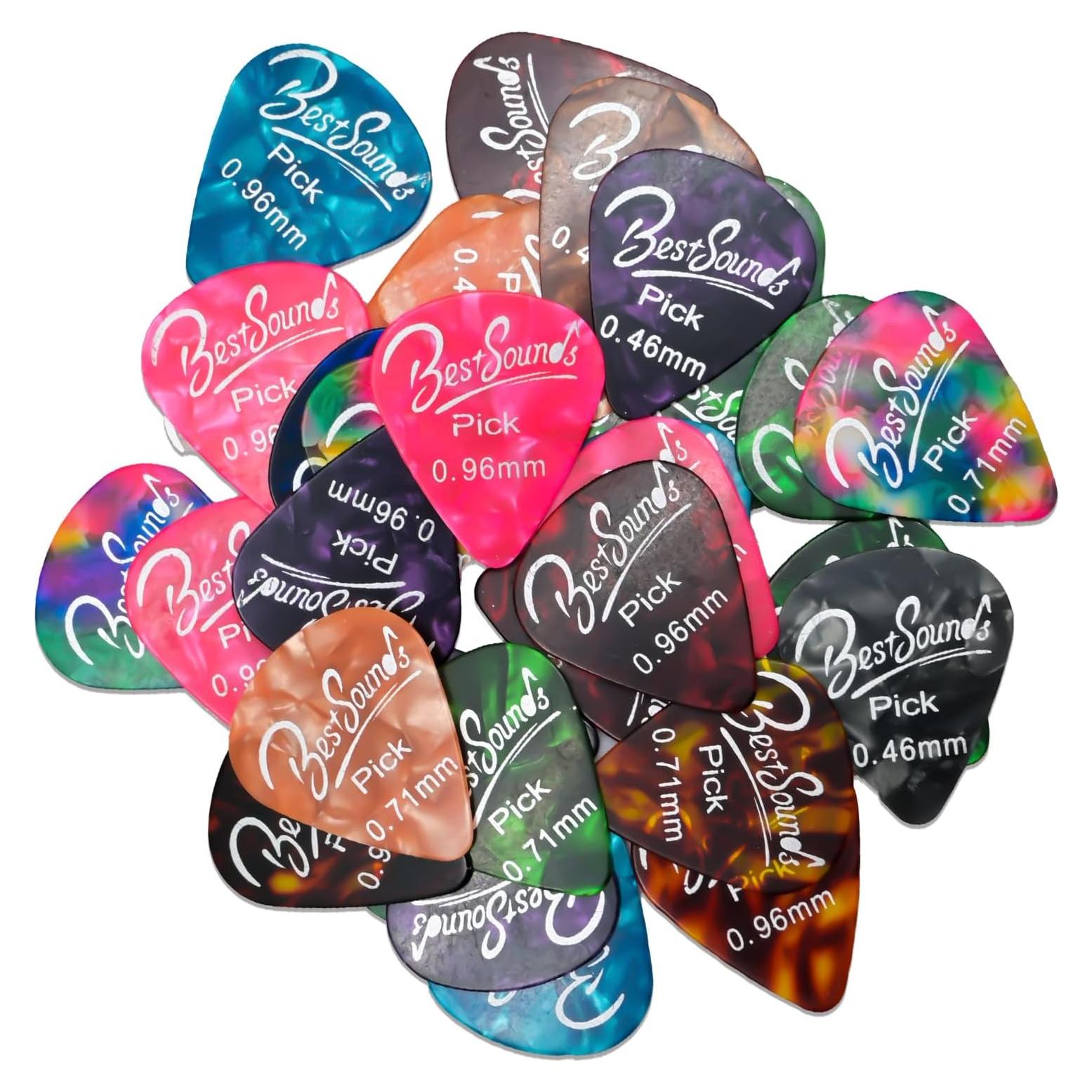 48 Púas de Guitarra Dulphee - Celuloide Perla, 3 Grosores