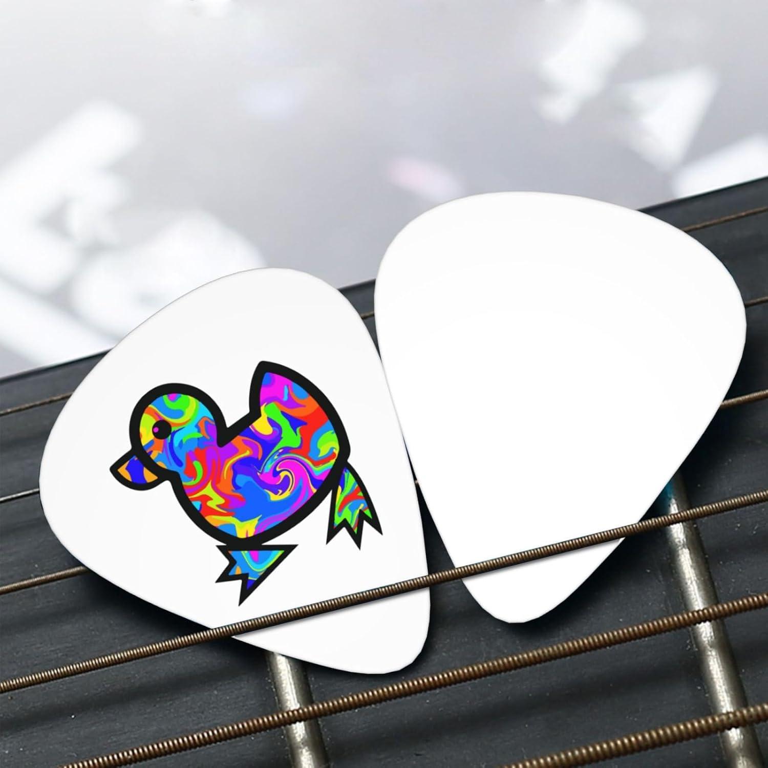 Puas de Guitarra Pato Psicodélico - Paquete de 12, 3 Grosor