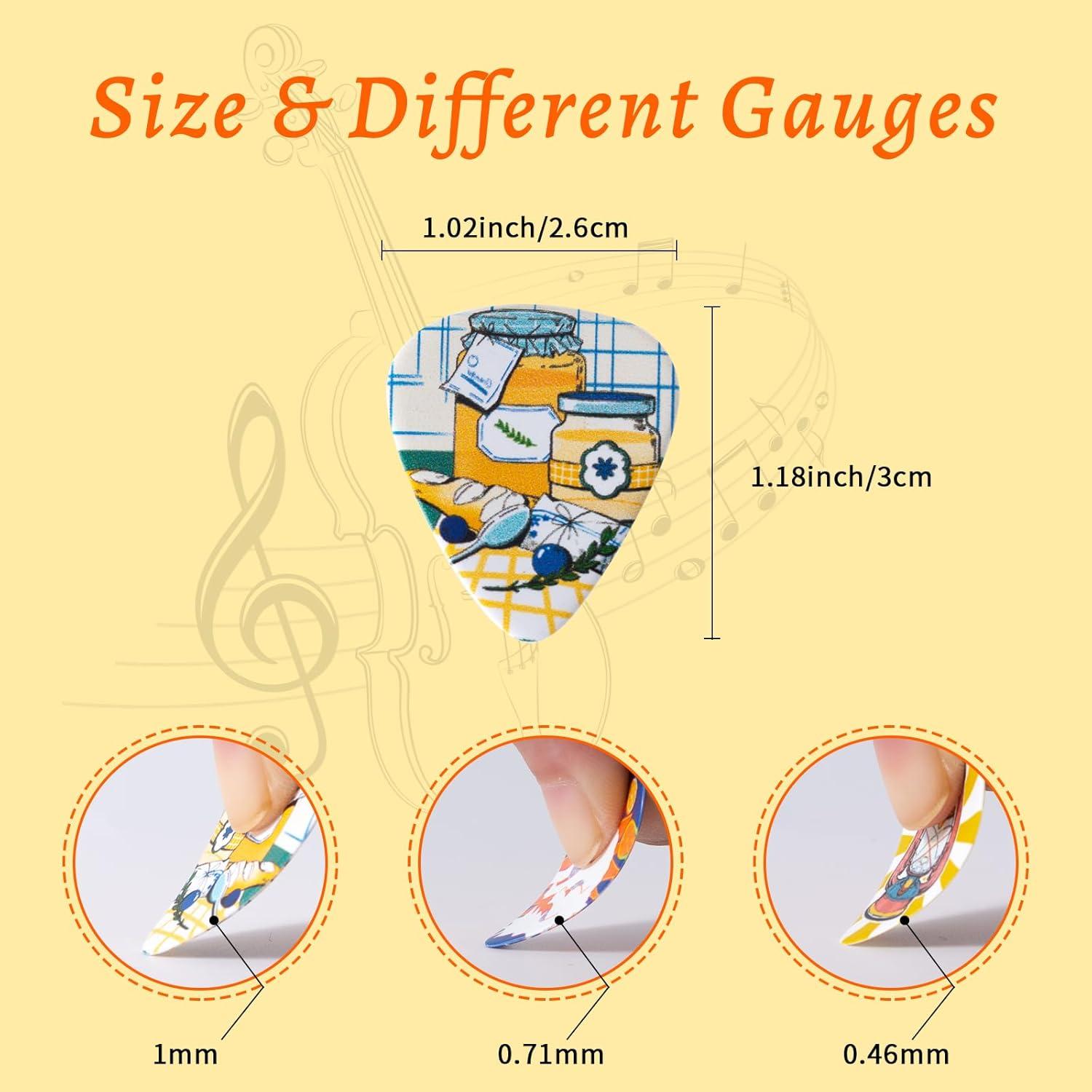 Set de 45 Púas de Guitarra Cobahom Celuloide Multicolor 0.46-1mm