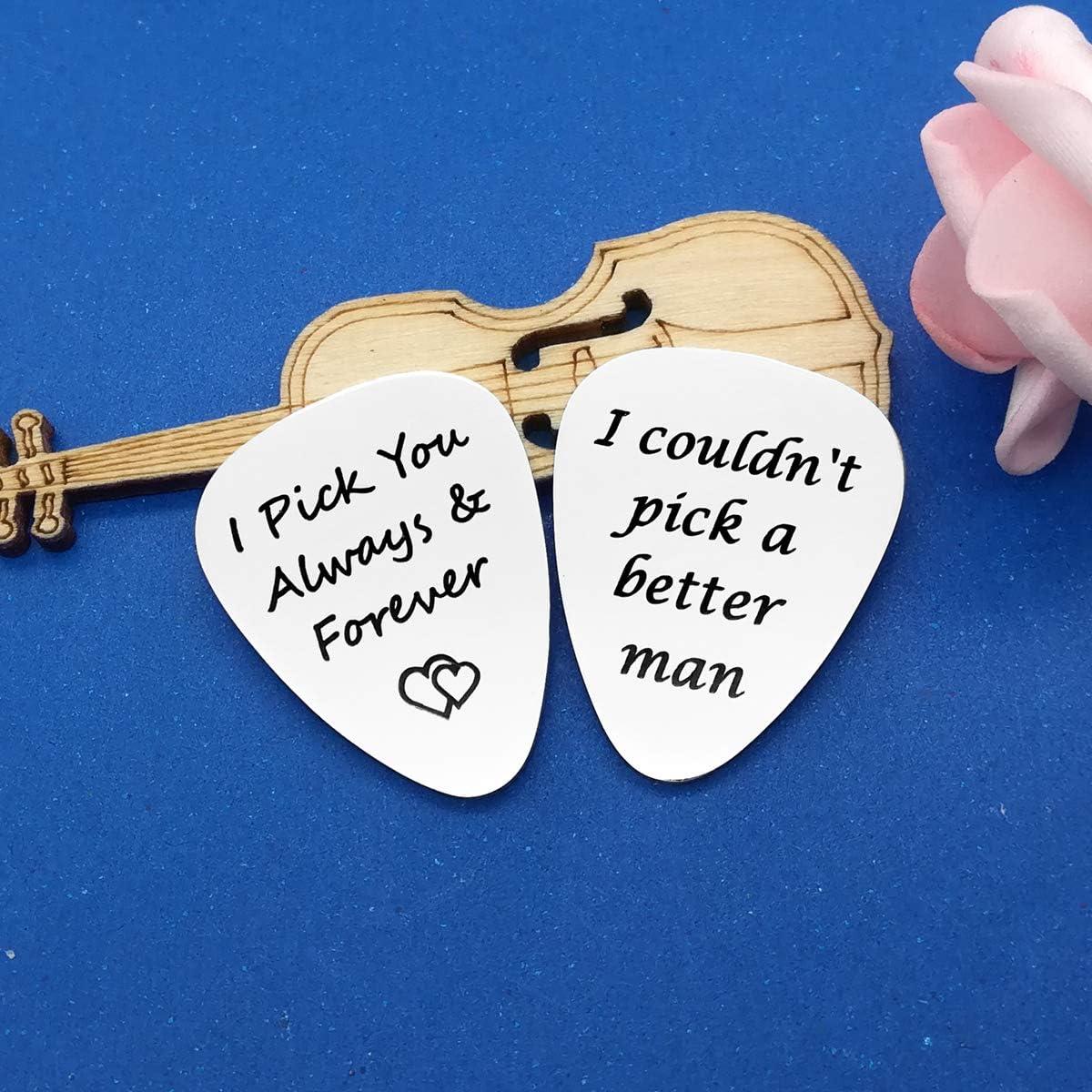 2 Púas de Guitarra Acero Inoxidable con Mensaje Regalo Esposo