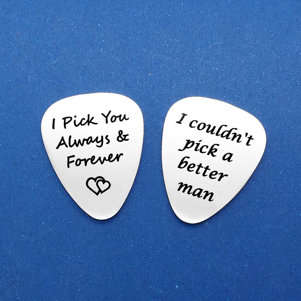 2 Púas de Guitarra Acero Inoxidable con Mensaje Regalo Esposo