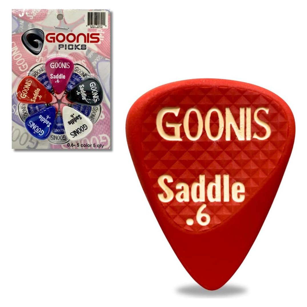Puas de guitarra Goonis 0.6mm Nylon Rojo - 5 Unidades