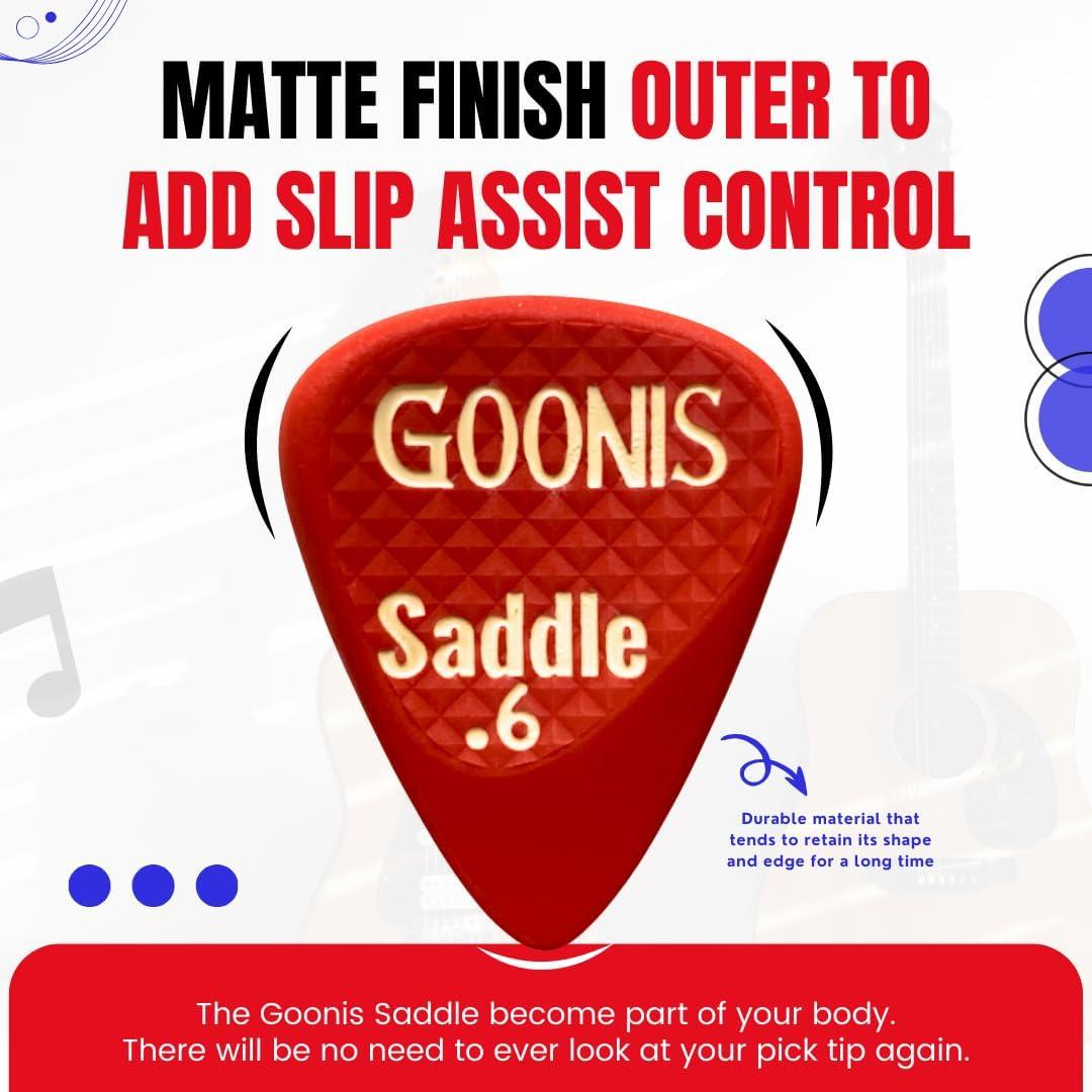 Puas de guitarra Goonis 0.6mm Nylon Rojo - 5 Unidades