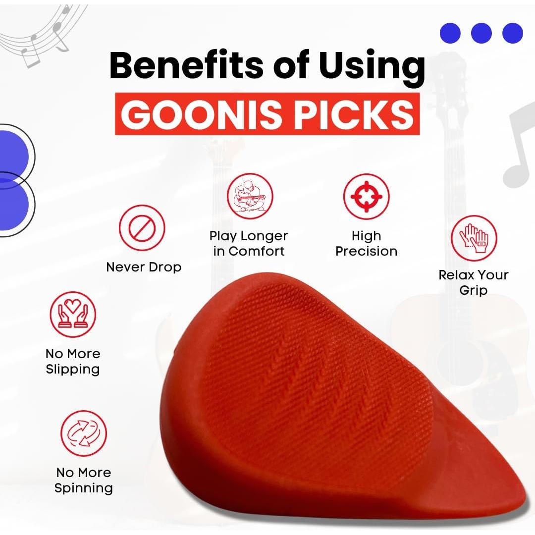 Puas de guitarra Goonis 0.6mm Nylon Rojo - 5 Unidades