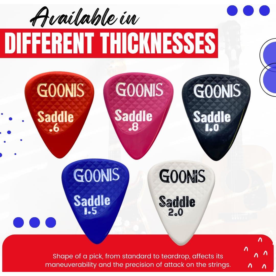 Puas de guitarra Goonis 0.6mm Nylon Rojo - 5 Unidades