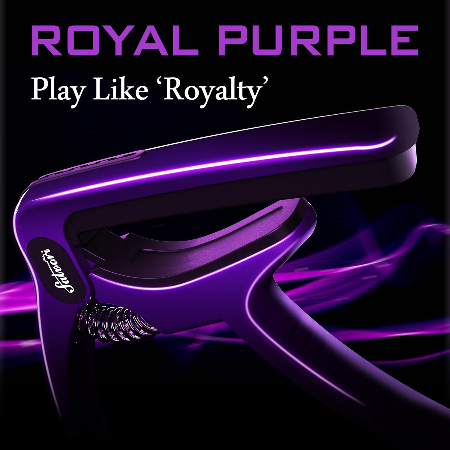 Capo de guitarra Salvori SC-01P Púrpura Seda Real con 4 púa