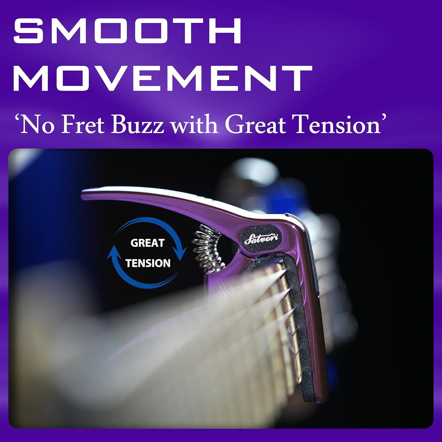 Capo de guitarra Salvori SC-01P Púrpura Seda Real con 4 púa