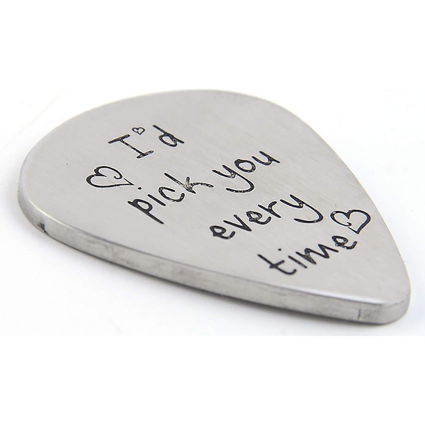 Pua de Guitarra Acero Inoxidable Picksstime 3.2x2.5cm Regalo Musical