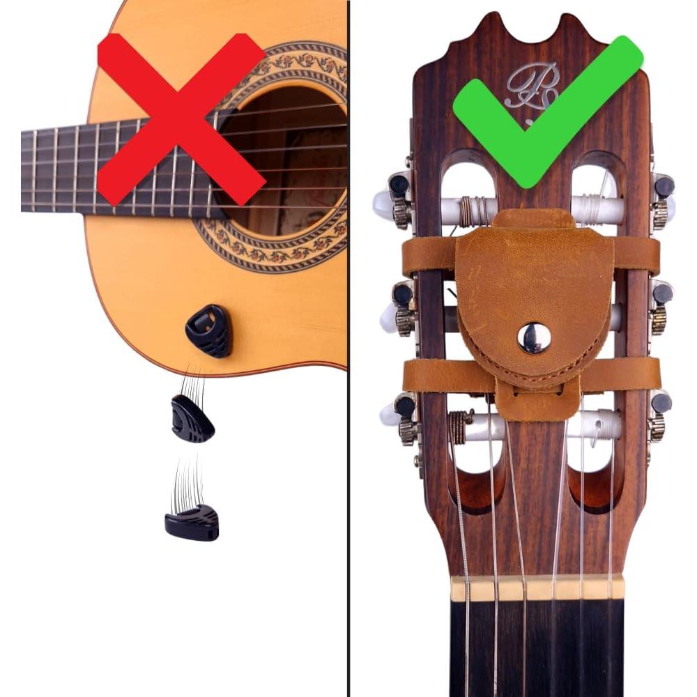 Soporte para Púas de Guitarra Vandaniel - Cuero Premium Universal