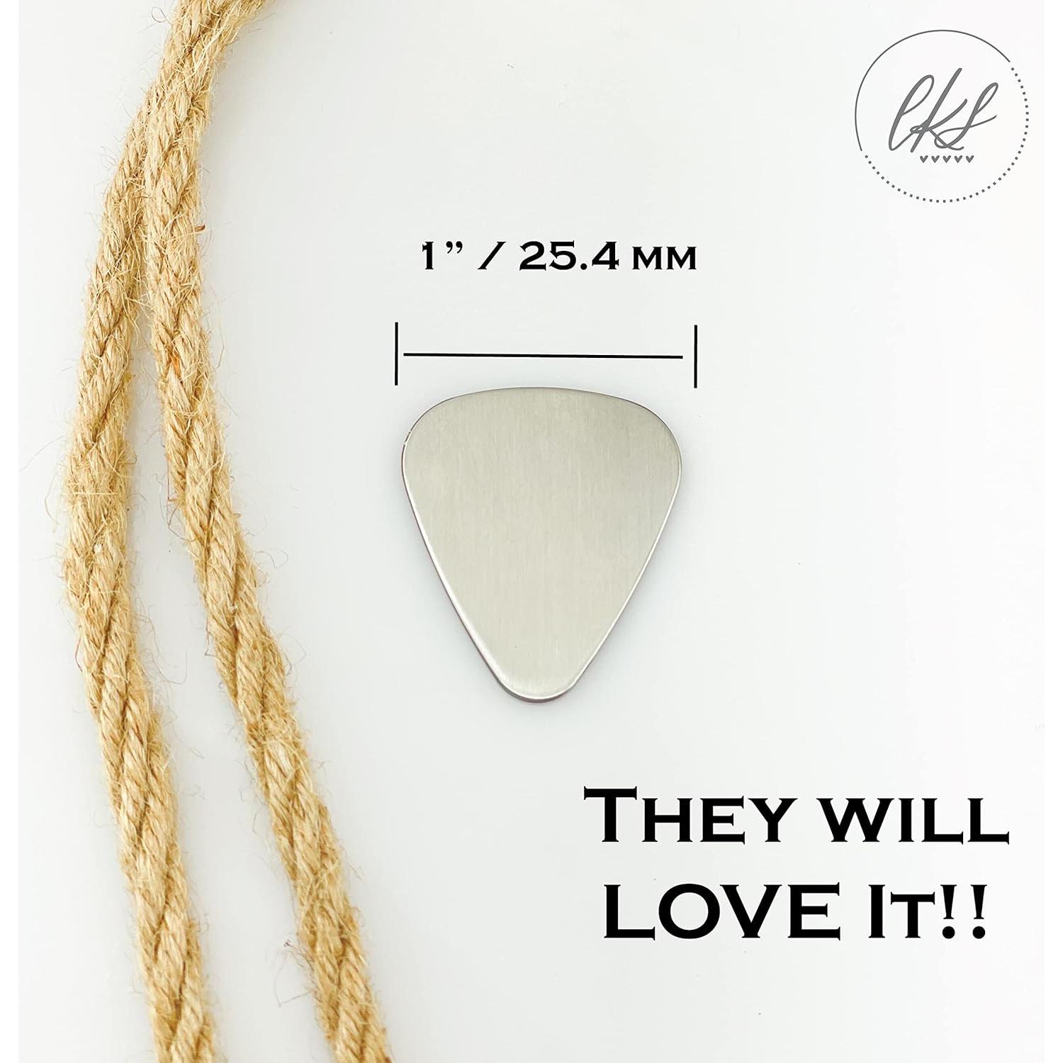 Pua de Guitarra de Acero Inoxidable Grabada #2 - Regalo Único