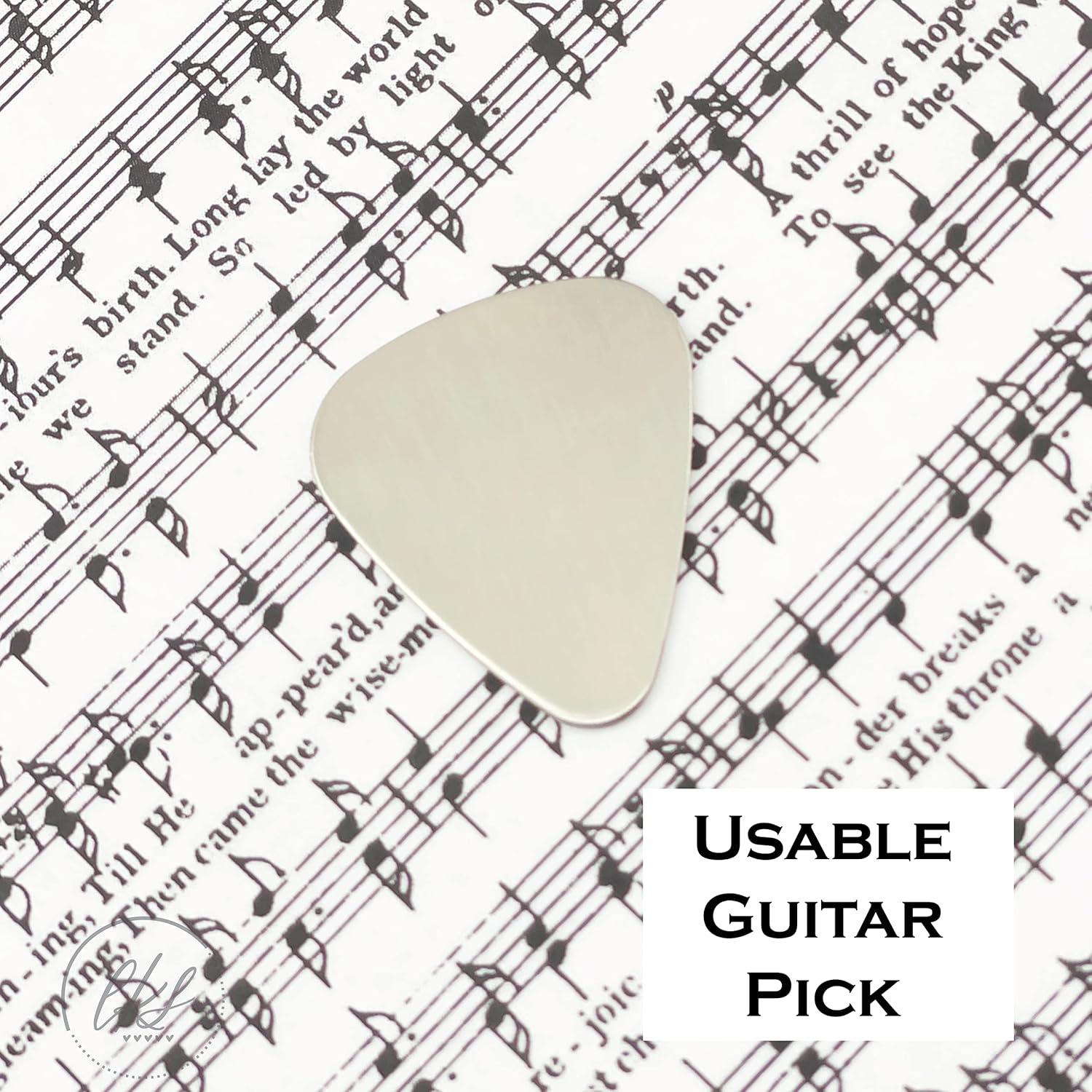 Pua de Guitarra de Acero Inoxidable Grabada #2 - Regalo Único