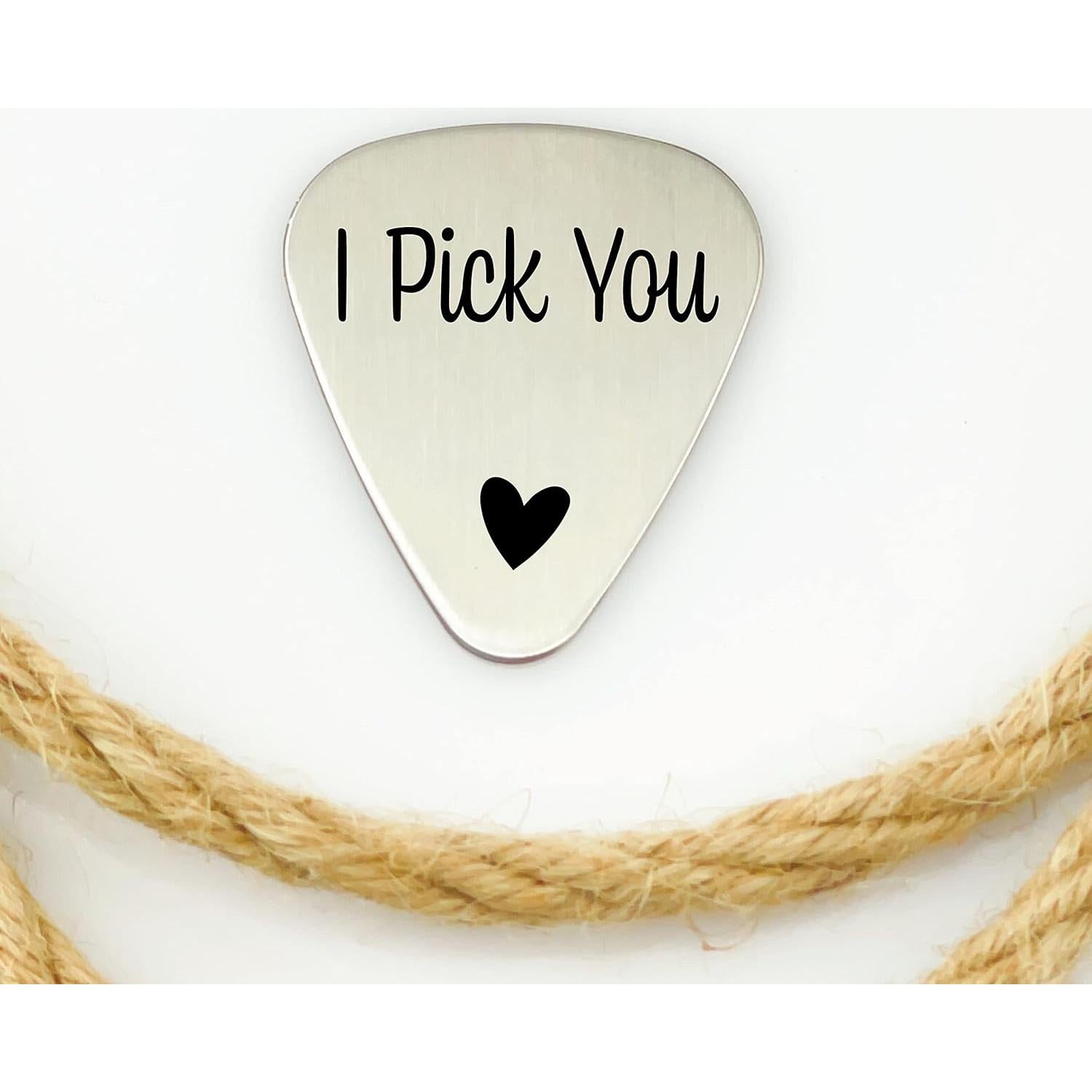 Pua de Guitarra de Acero Inoxidable Grabada #2 - Regalo Único