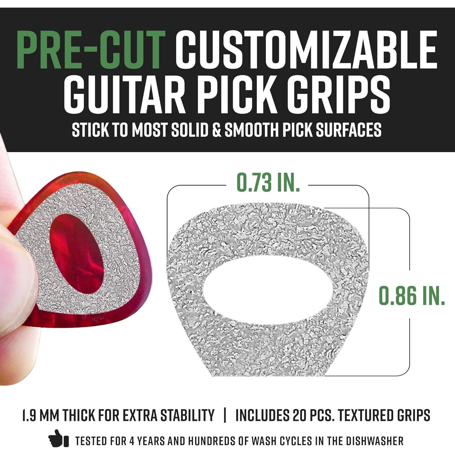 Agarraderas de Pua de Guitarra Dragon Transparente - Paquete 20