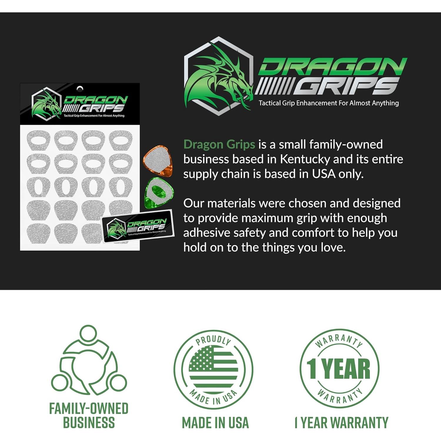 Agarraderas de Pua de Guitarra Dragon Transparente - Paquete 20