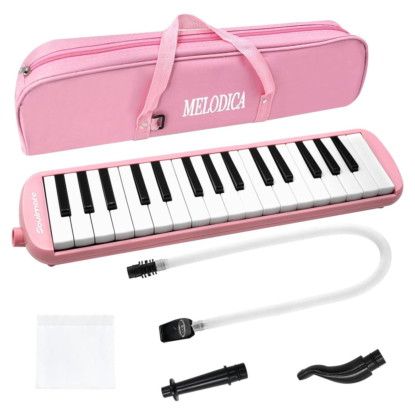 Melodica Soulmate 32 Teclas Rosa para Niños y Principiantes