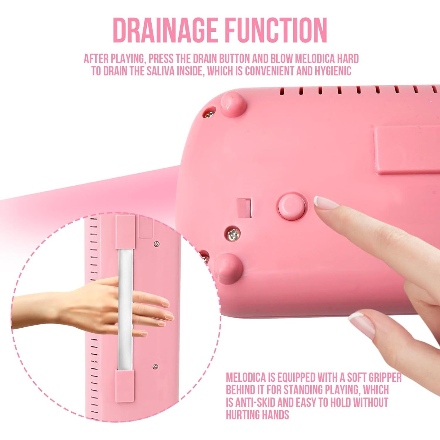 Melodica Soulmate 32 Teclas Rosa para Niños y Principiantes