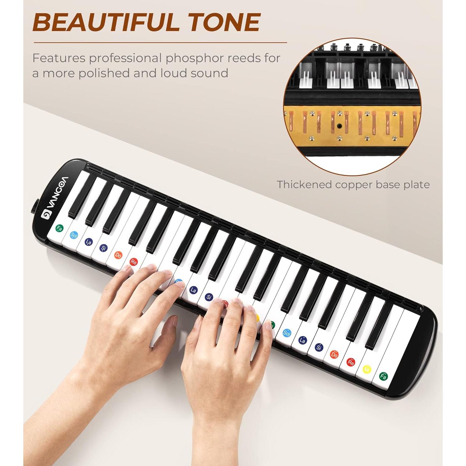 Melódica Vangoa 37 Teclas Soprano con Estuche y Boquillas