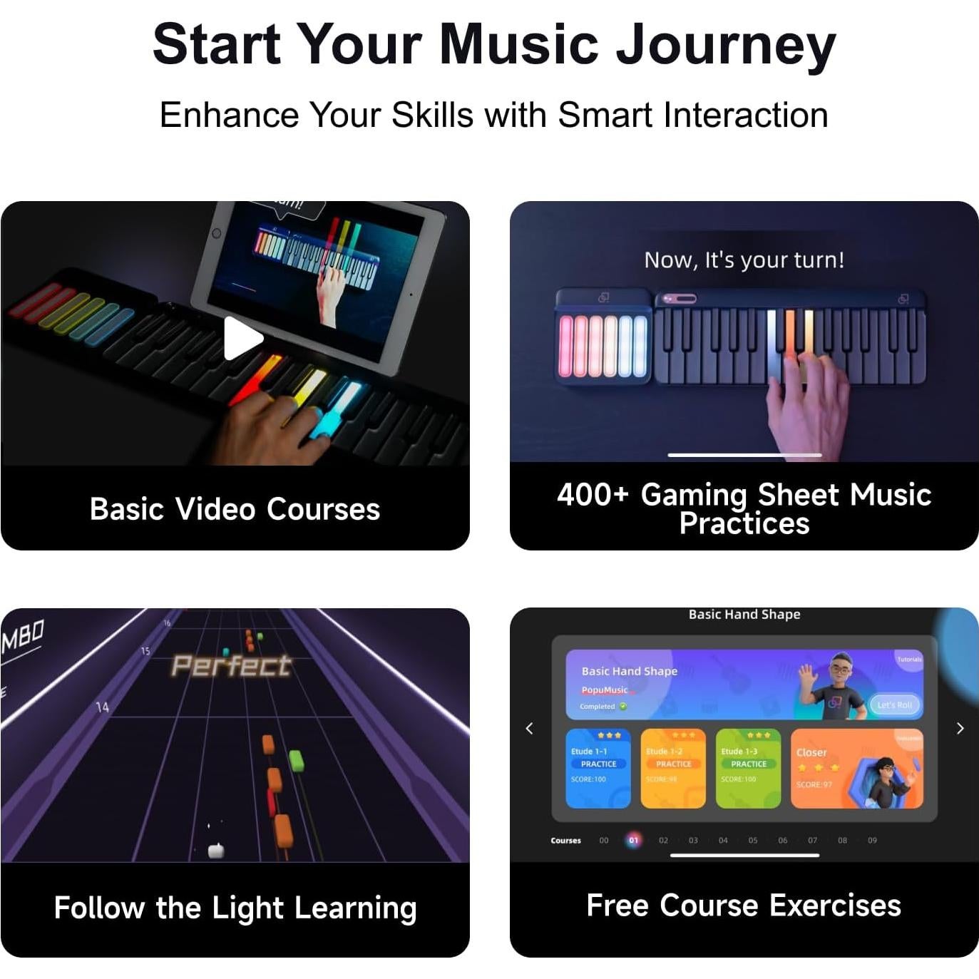 Teclado Piano Inteligente PopuPiano PX-S5000 59 Teclas LED