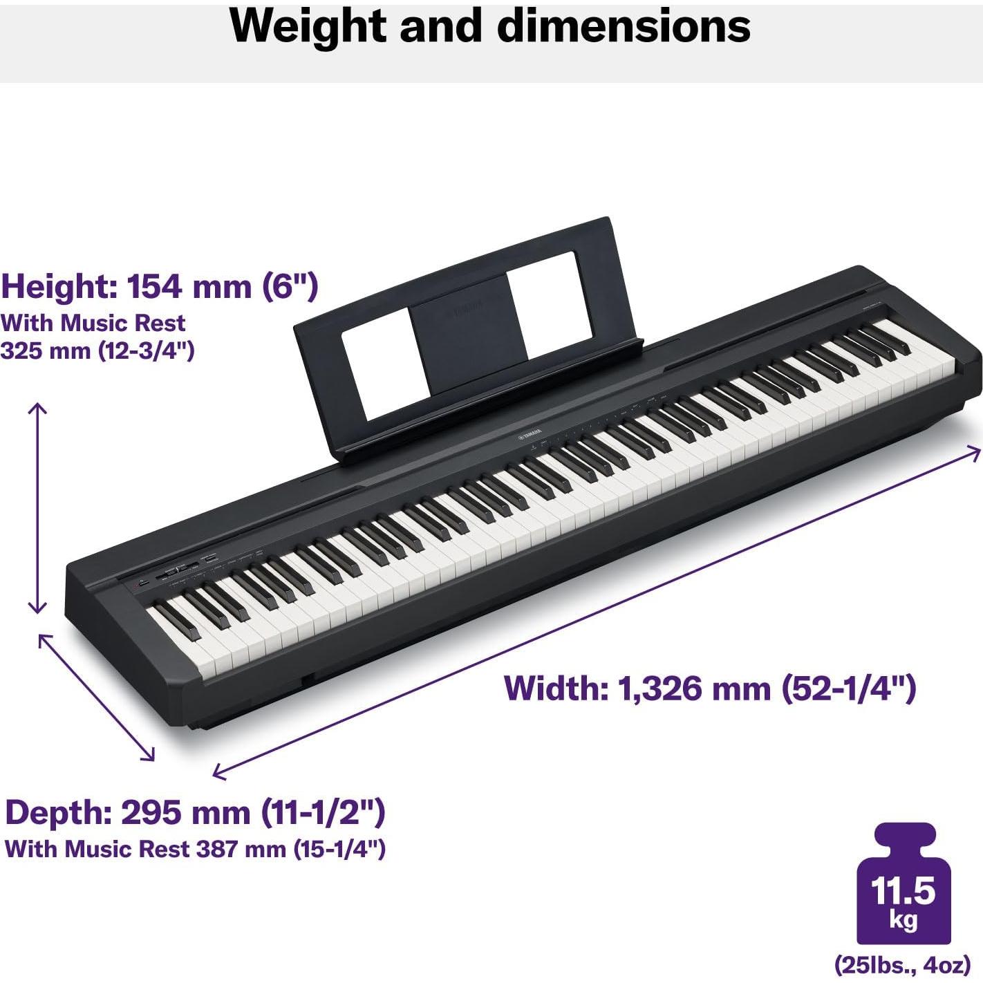 Piano Digital Yamaha P71 de 88 Teclas con Pedal y USB