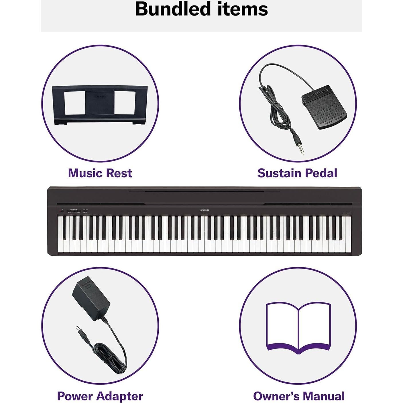 Piano Digital Yamaha P71 de 88 Teclas con Pedal y USB