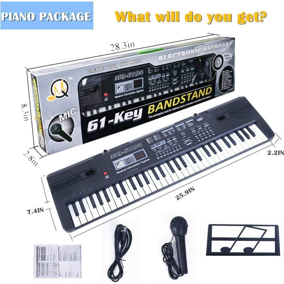 Teclado Digital Semart para Niños 61 Teclas con Micrófono