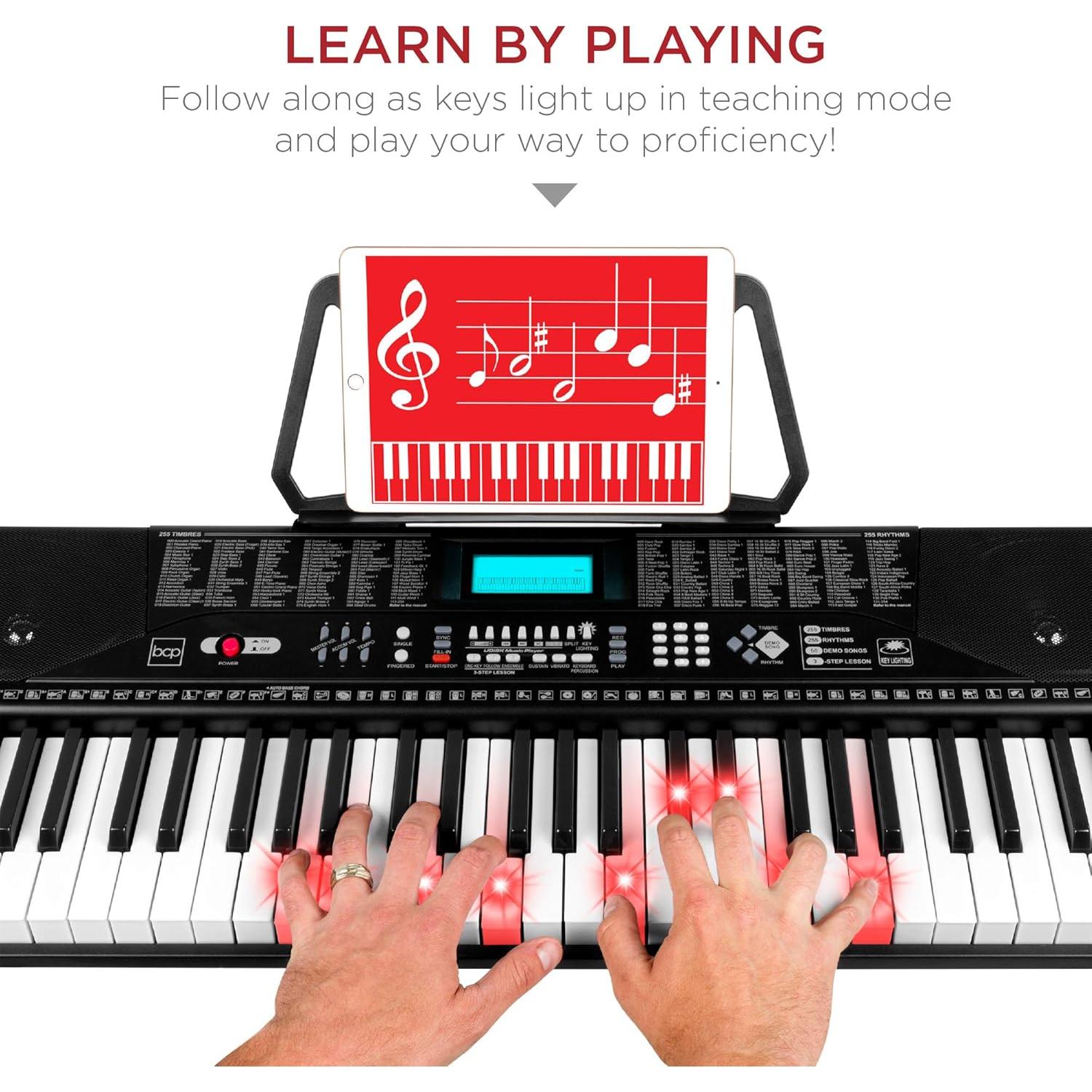 Teclado Electrónico Completo 61 Teclas Mejor Opción Negro