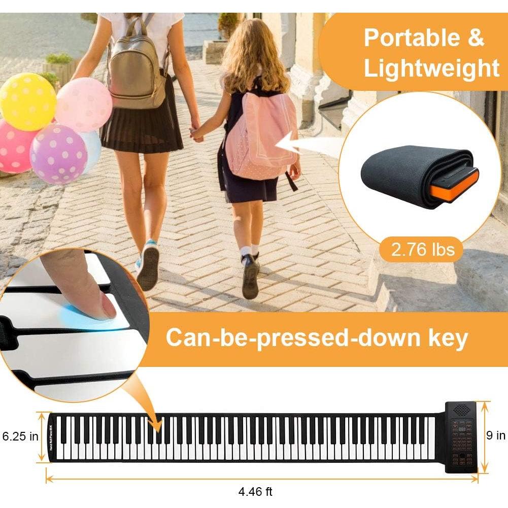 Piano Enrollable 88 Teclas Lamir con Pedal y Pegatinas