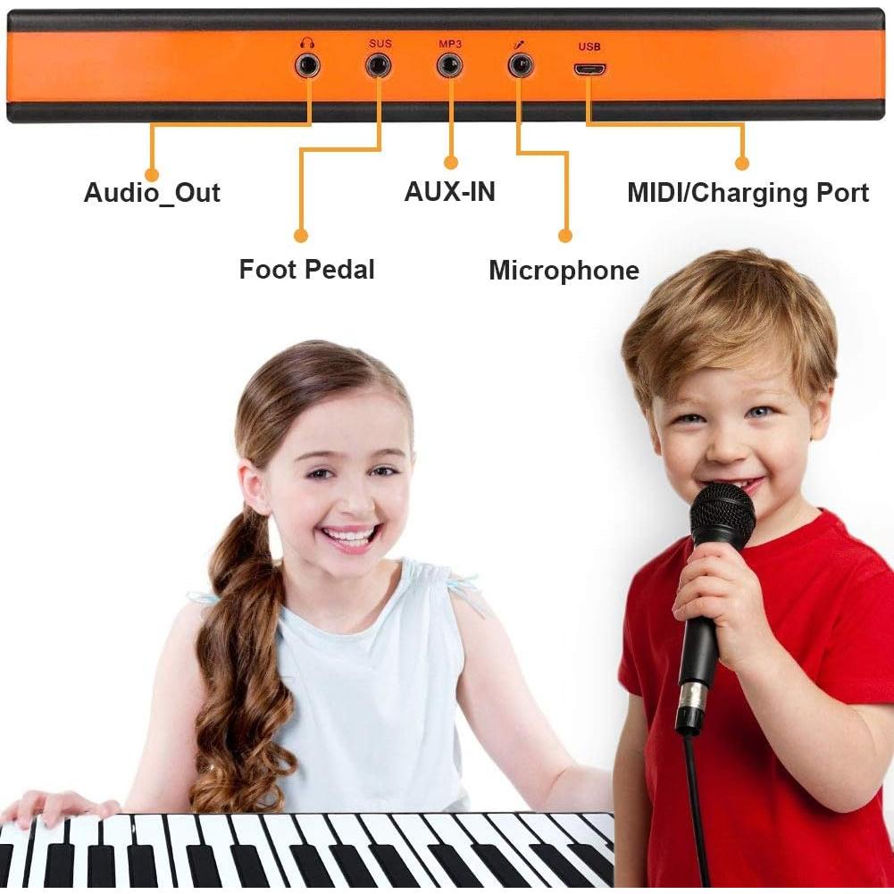 Piano Enrollable 88 Teclas Lamir con Pedal y Pegatinas