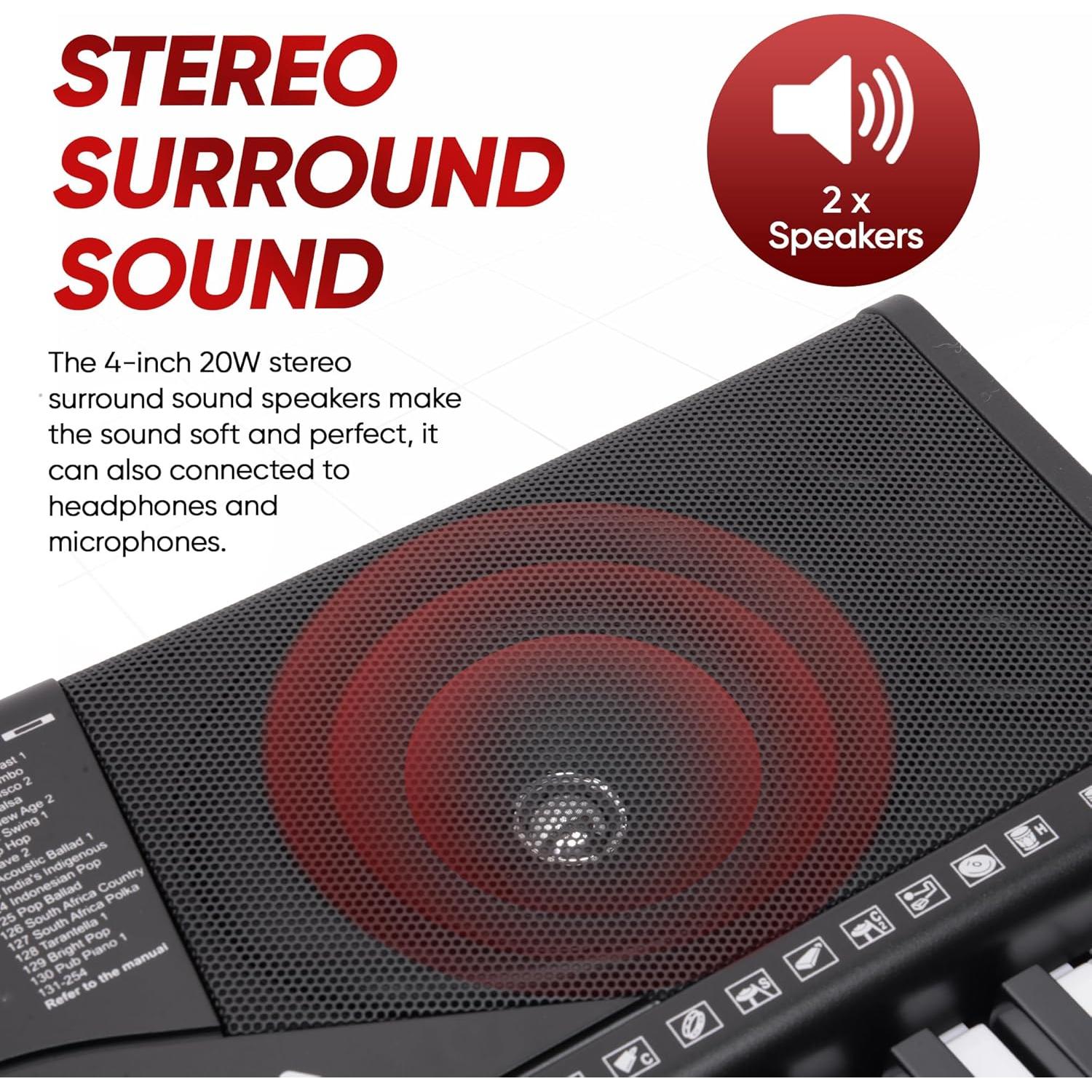 Teclado Eléctrico PYLE 61 Teclas Bluetooth con Accesorios