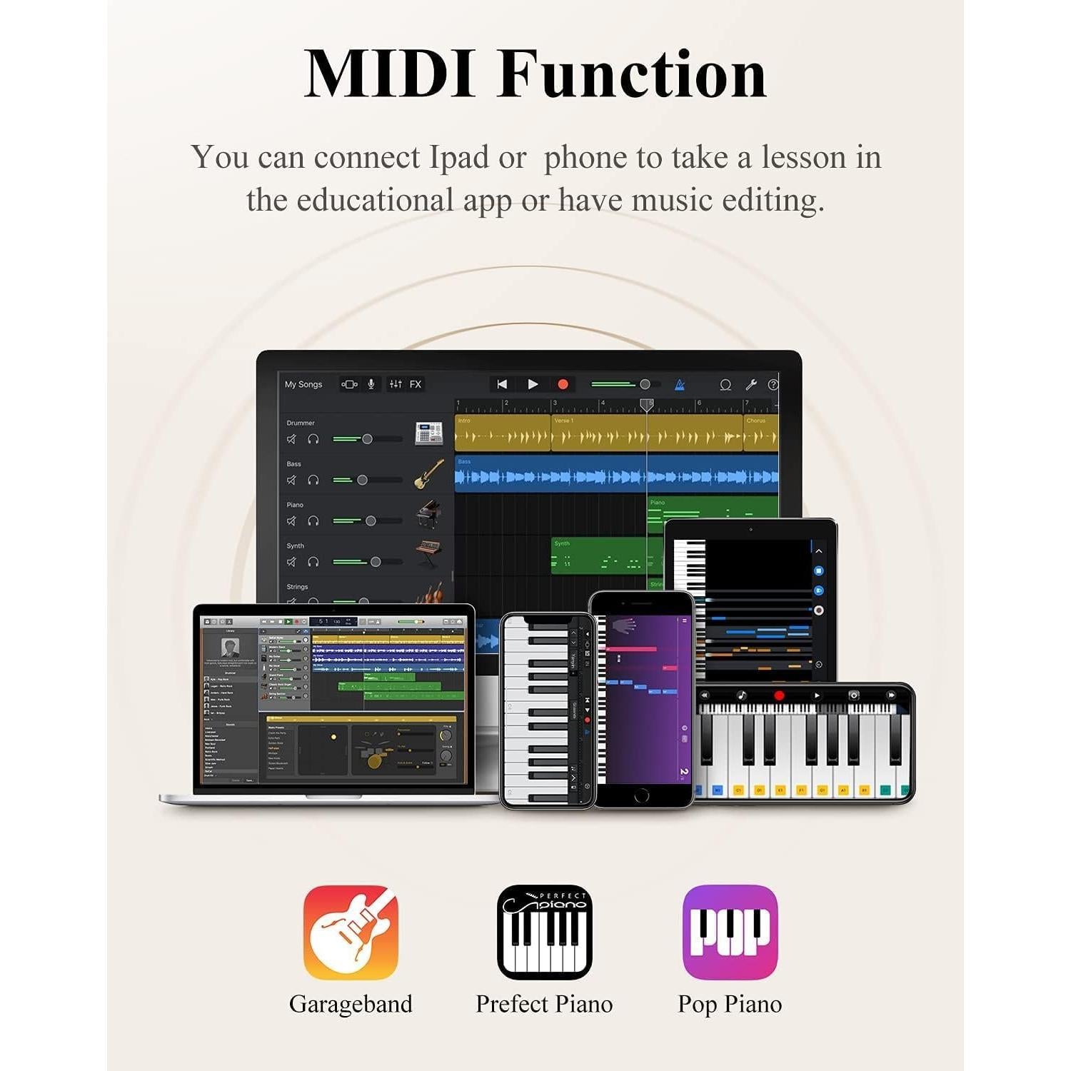 Piano Digital Plegable Eastar EP-10 88 Teclas Bluetooth Portátil