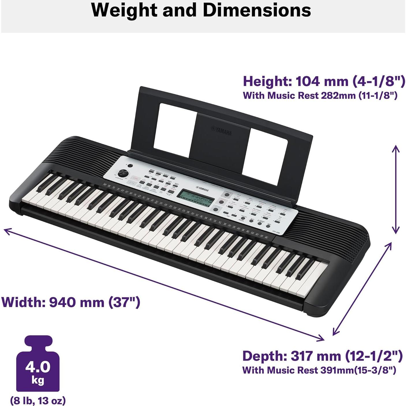 Teclado Portátil Yamaha YPT-280 61 Teclas para Principiantes