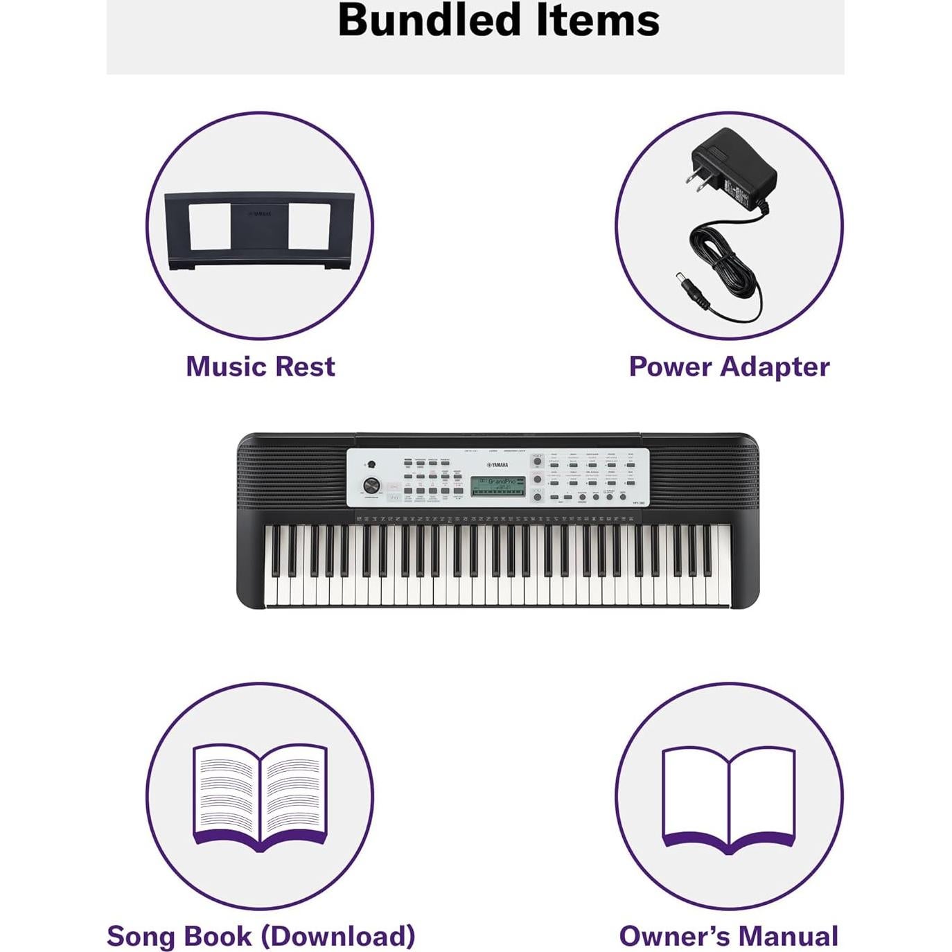Teclado Portátil Yamaha YPT-280 61 Teclas para Principiantes