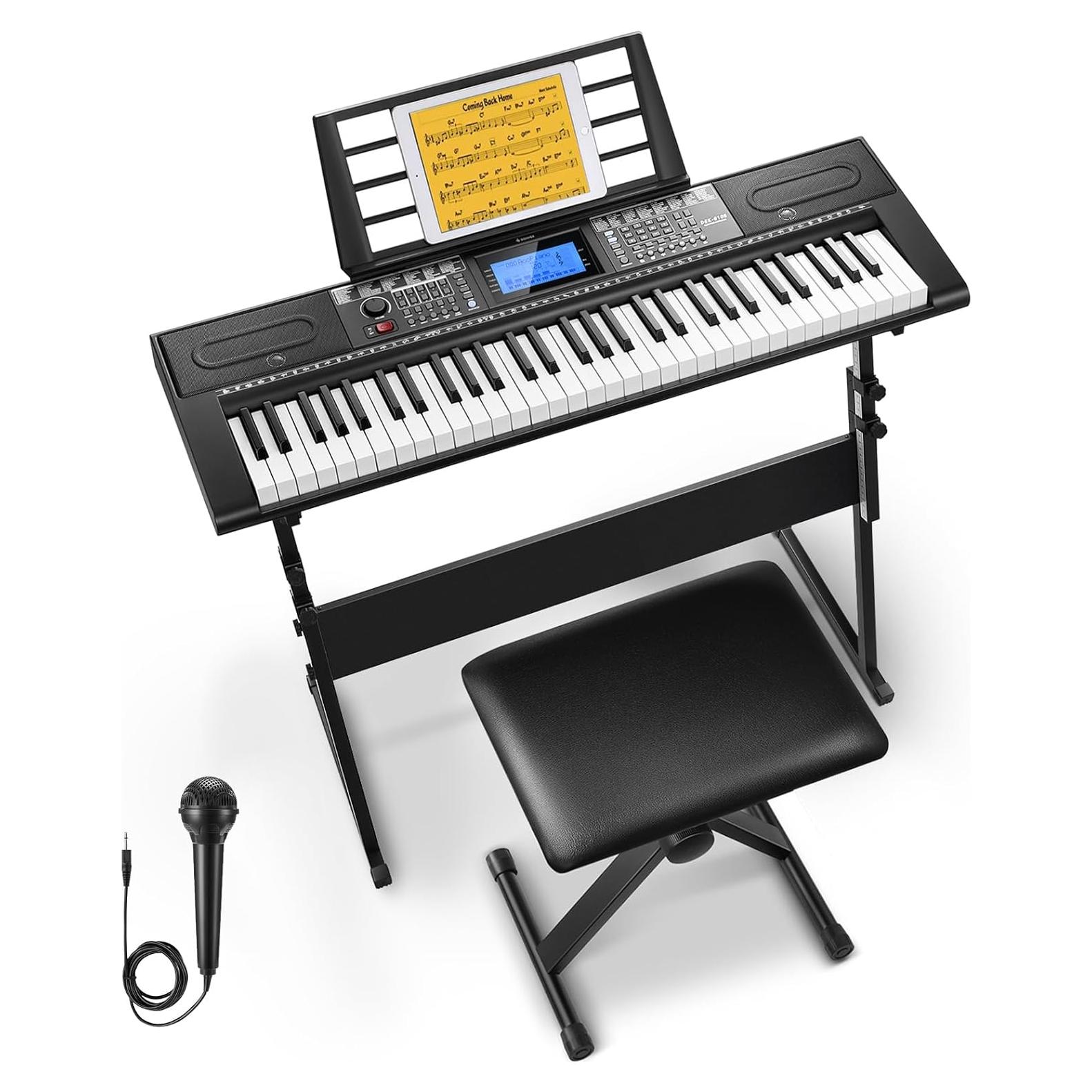 Piano Eléctrico Donner DEK-610S 61 Teclas con Kit Completo