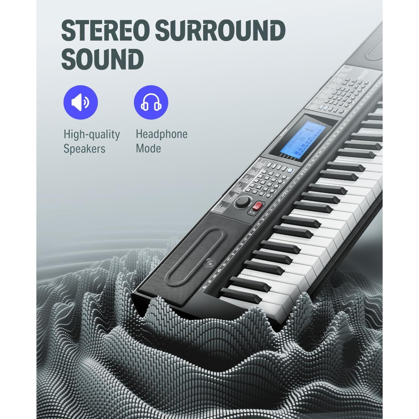 Piano Eléctrico Donner DEK-610S 61 Teclas con Kit Completo