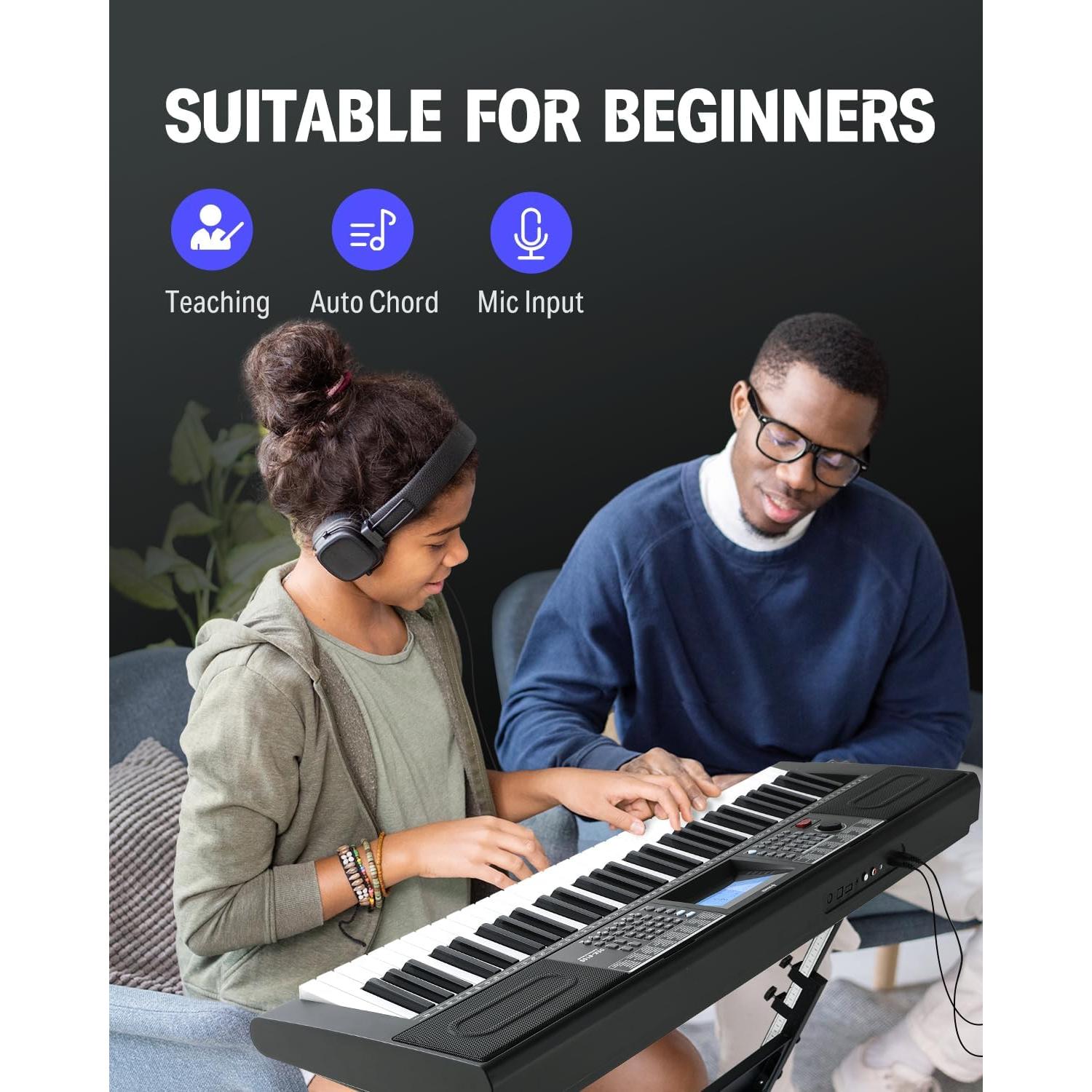 Piano Eléctrico Donner DEK-610S 61 Teclas con Kit Completo