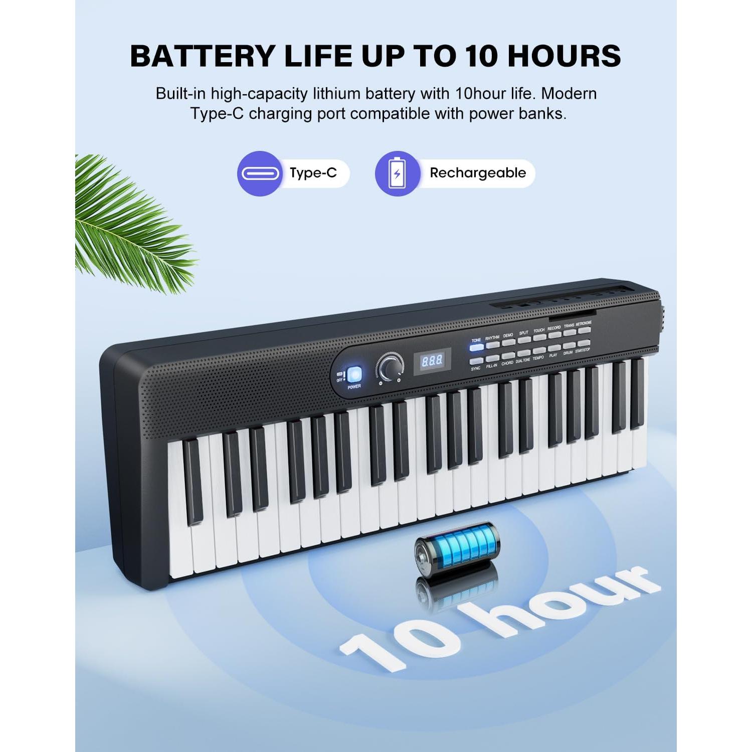 Teclado Piano Digital Portátil UISCOM 88 Teclas Semi Pesado Negro