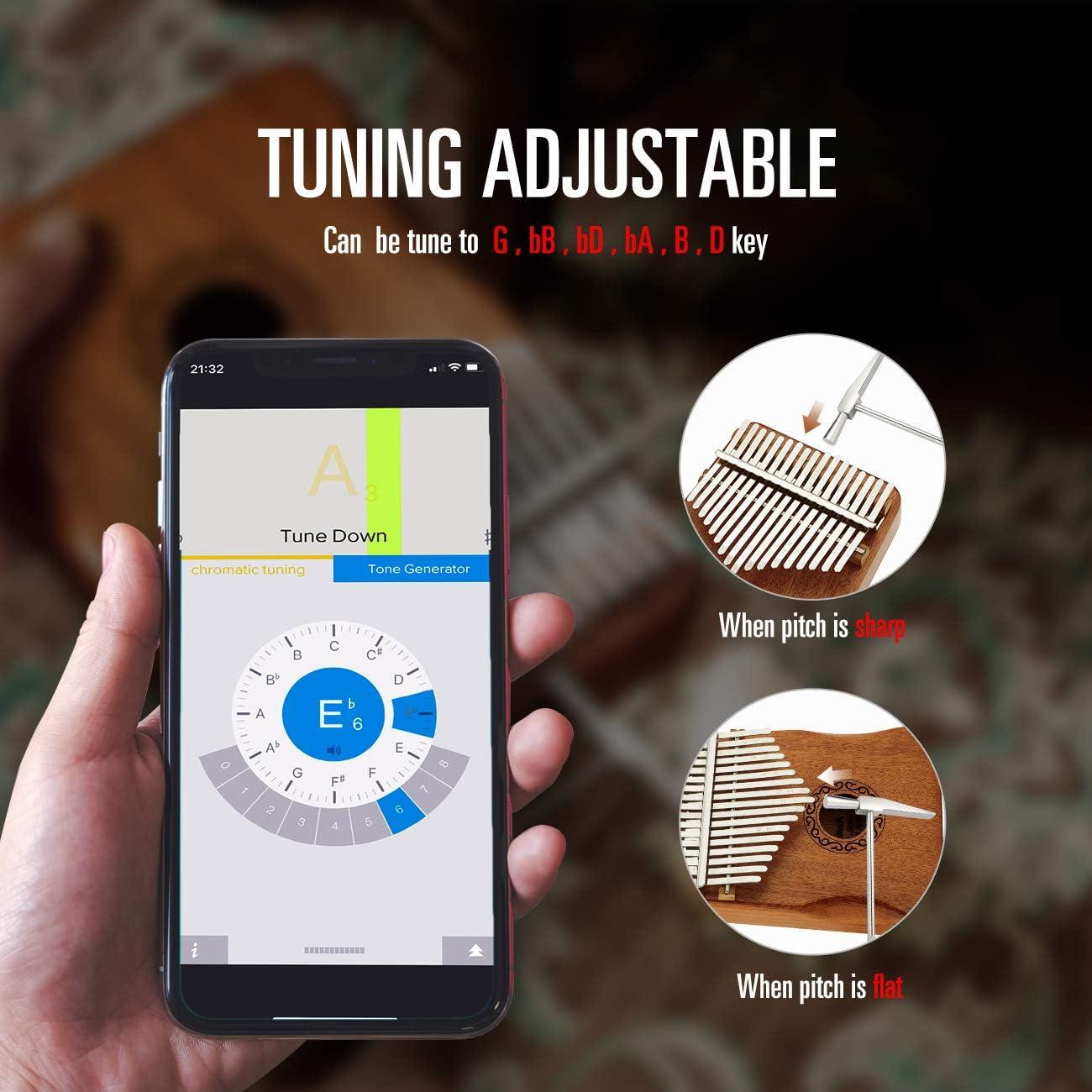 Kalimba MIFOGE 17 Teclas de Caoba con Caja Protectora
