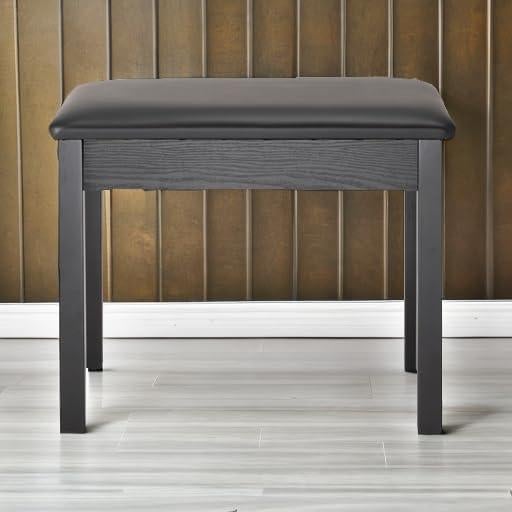 Banco de Teclado On-Stage KB8802B, Madera Negra, Acolchado