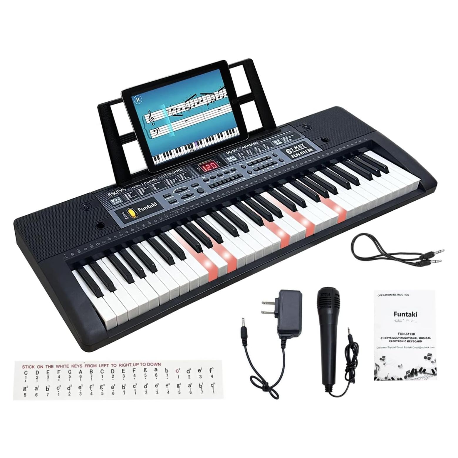 Teclado Electrónico Funtaki FUN-6113K 61 Teclas Iluminadas