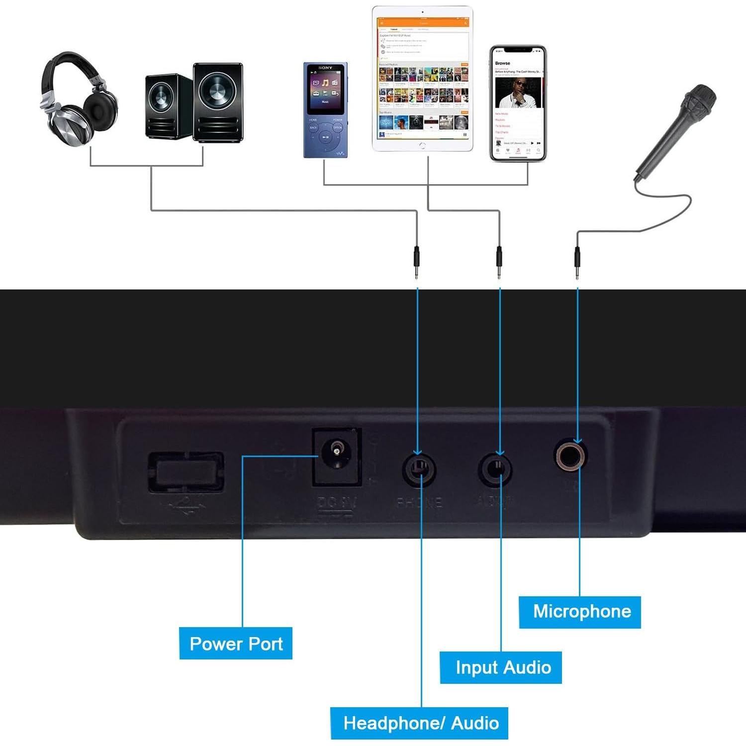 Teclado Electrónico Funtaki FUN-6113K 61 Teclas Iluminadas