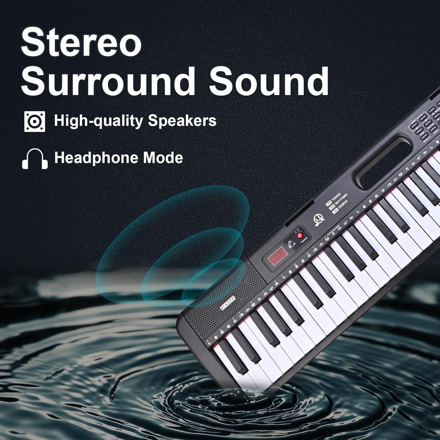 Teclado Electrónico Musoner RM-Musoner-61 con Micrófono