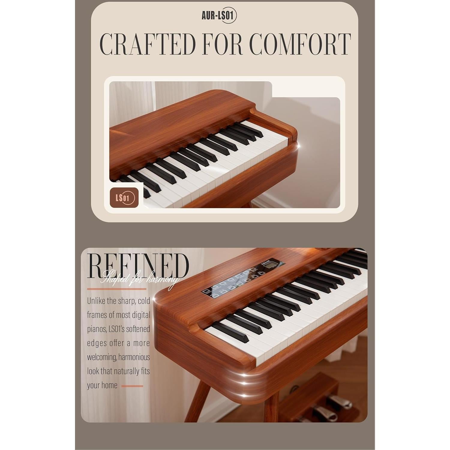 Piano Digital AKLOT AUR-LS01 88 Teclas con Pantalla Táctil